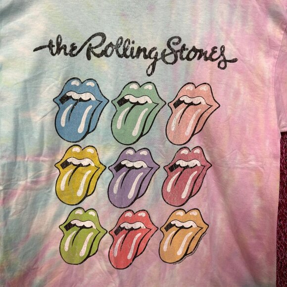 The Rolling Stones Hot Lips Pop Art Rock Pastel Tie Dye L - Picture 2 of 4